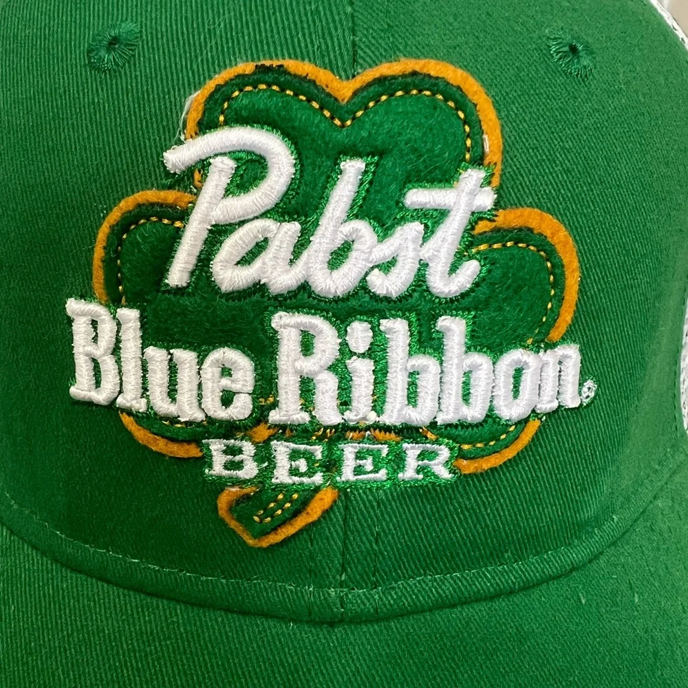 Pabst Blue Ribbon Green and White Hat - Picture 2 of 7